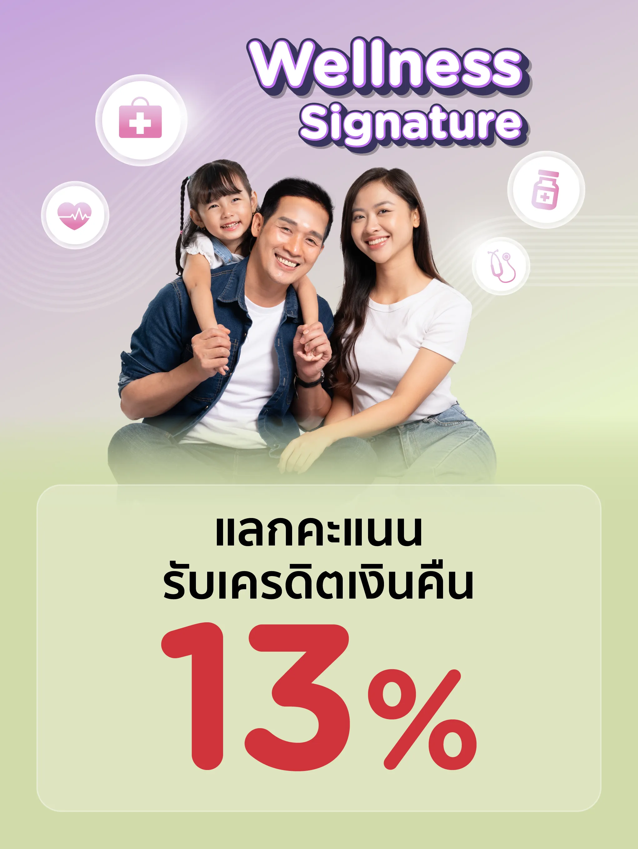 แลกคะแนนรับเครดิตเงินคืน 13% 